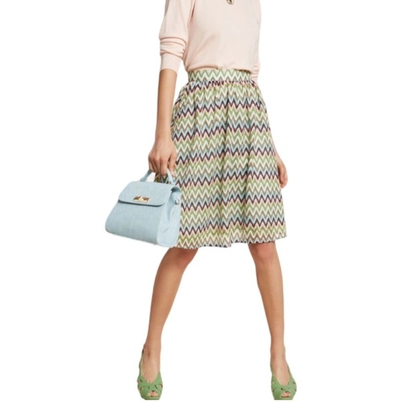 Modcloth Daytime Dazzler Chevron Skirt Preppy Retro Office Chic Pockets Sz S - Picture 1 of 10